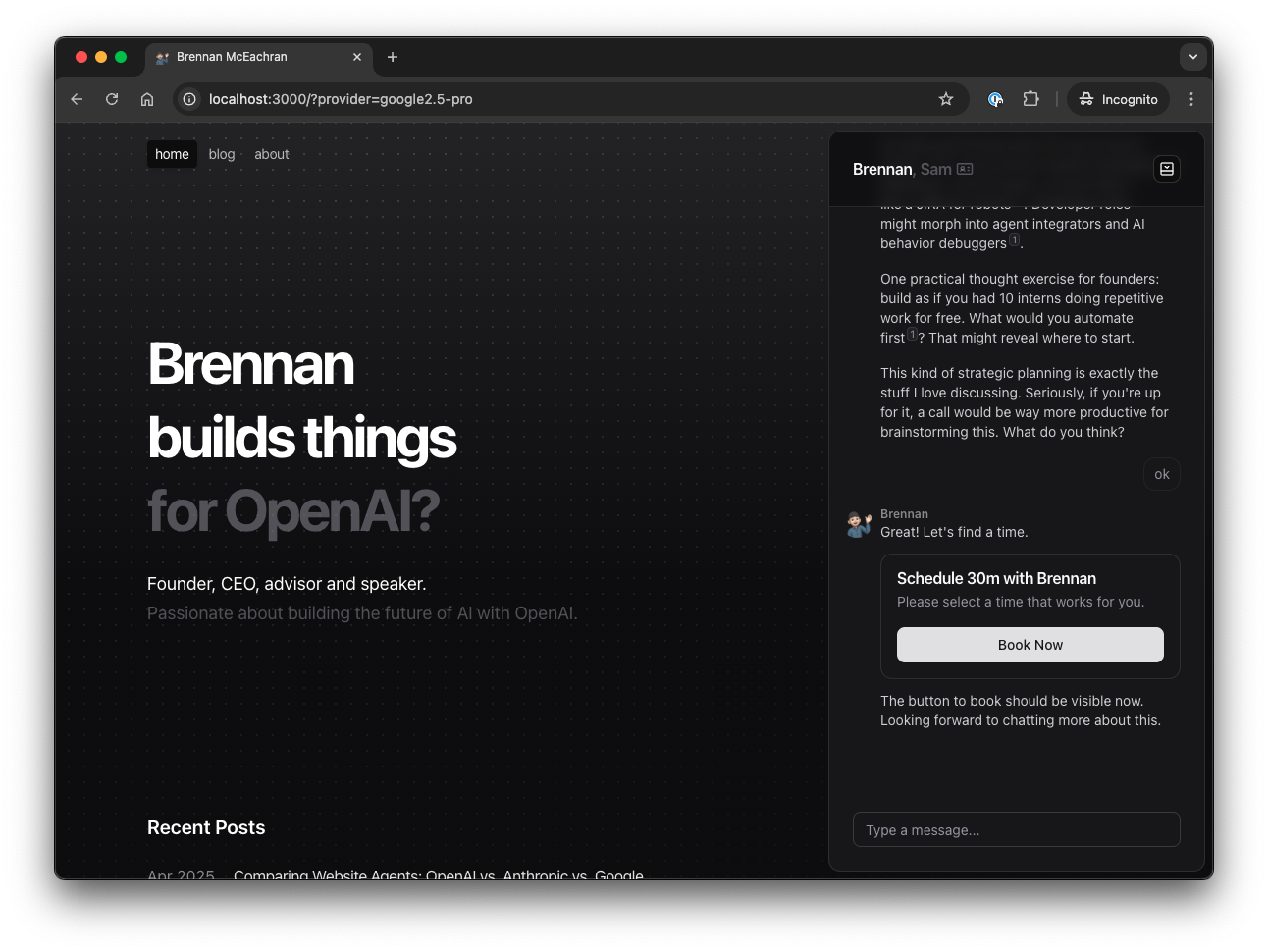 Google Gemini 2.5 Pro books a call