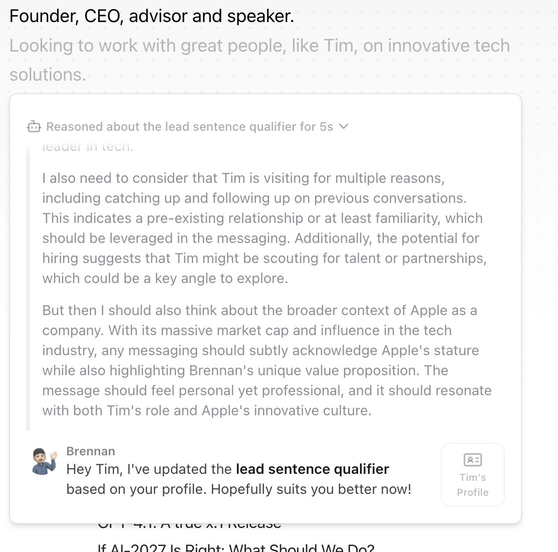 The analytics dashboard showing visitor profiles and interactions.