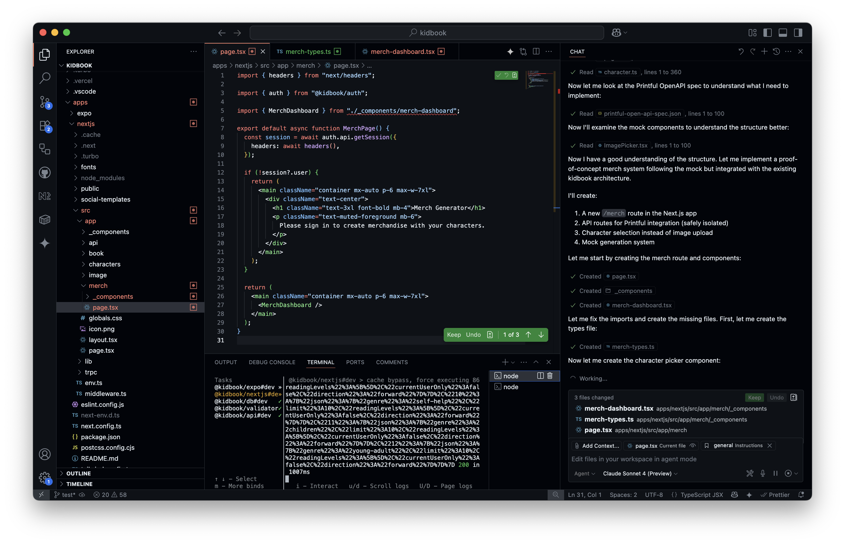 Screenshot of VS Code with Copilot suggestions
