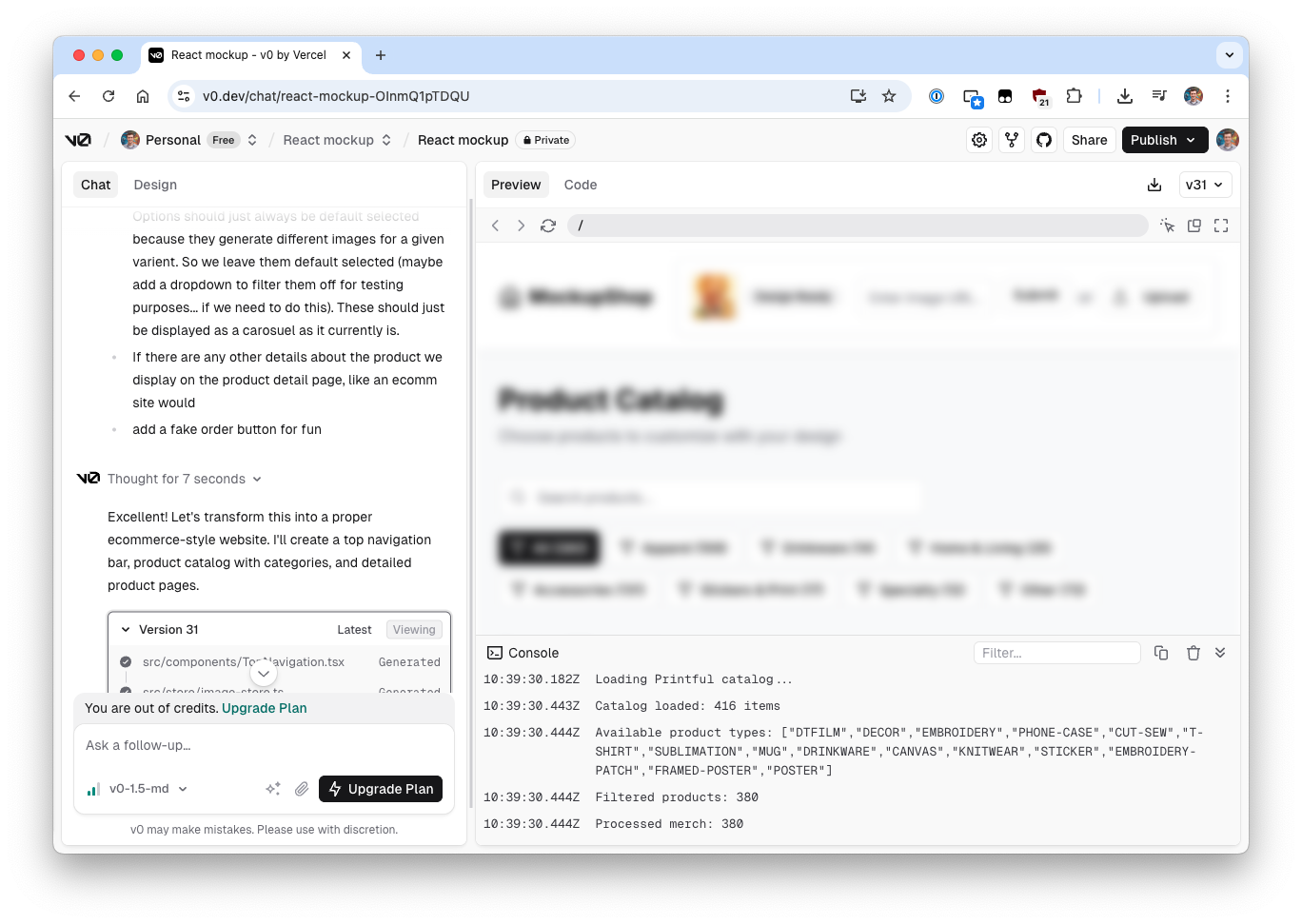 Screenshot of a no-code app builder interface