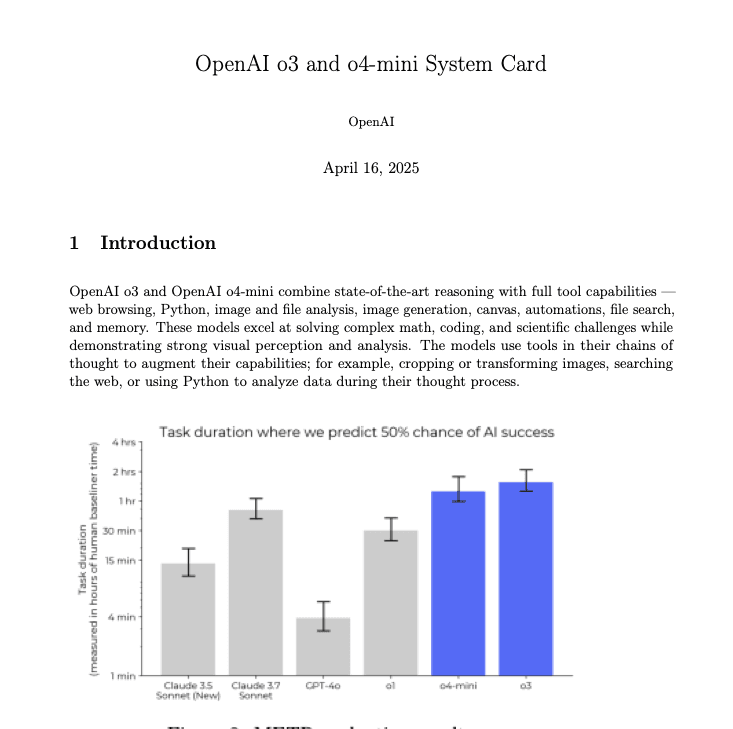 o3 and o4-mini system card