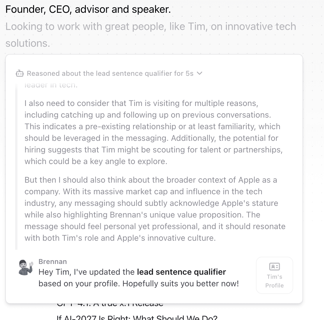 The analytics dashboard showing visitor profiles and interactions.