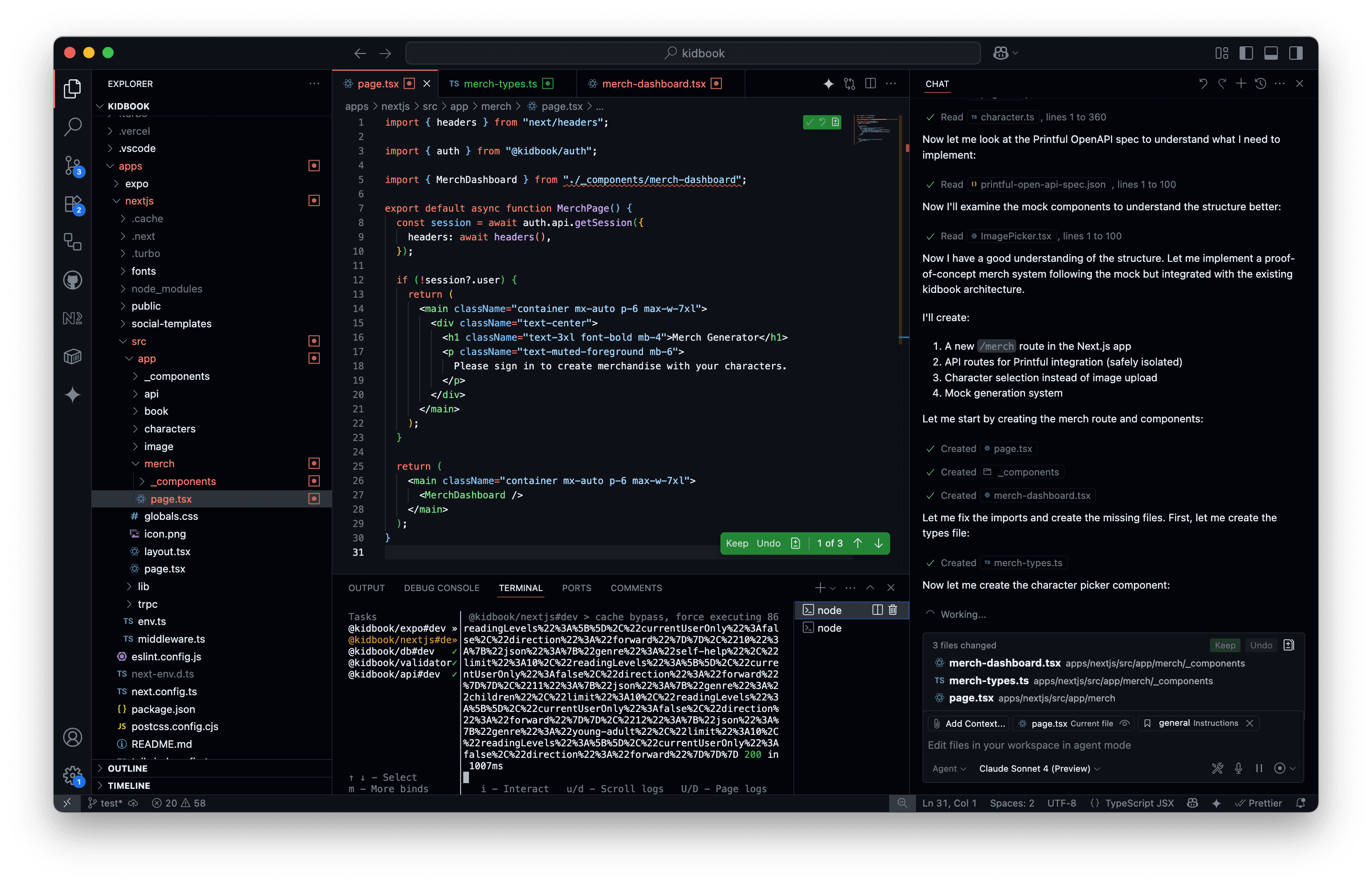 Screenshot of VS Code with Copilot suggestions