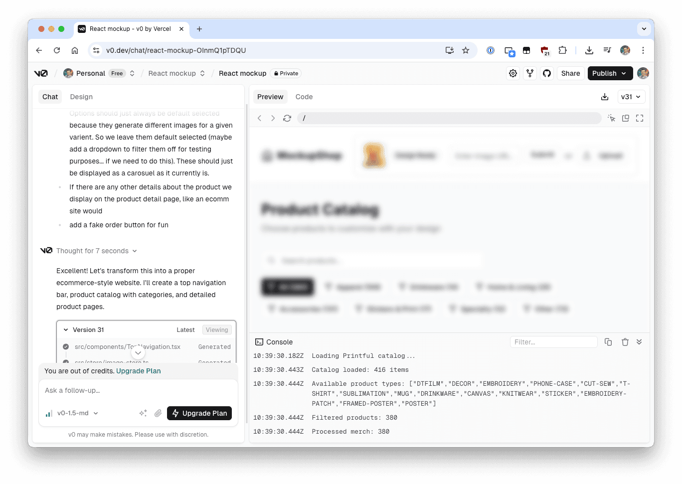 Screenshot of a no-code app builder interface