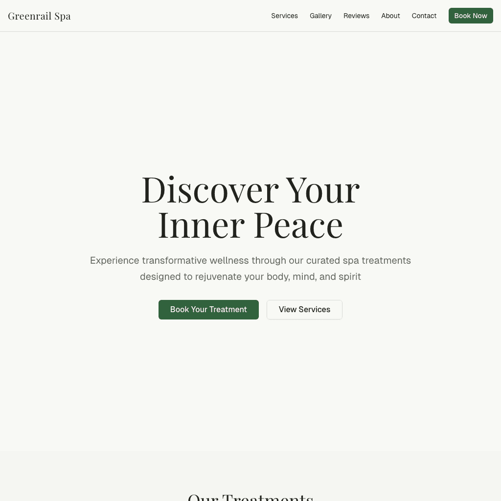 Middle checkpoint spa site version with expanded Greenrail brand layout.