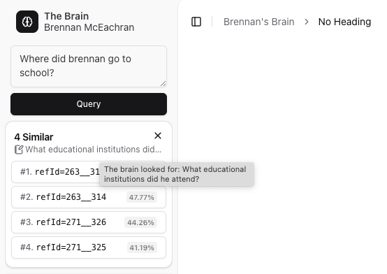 Query rewriting process in The Brain